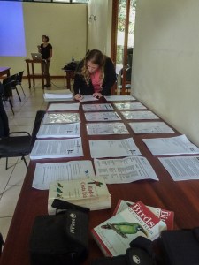 Jennifer Fee setting up the BirdSleuth Workshop