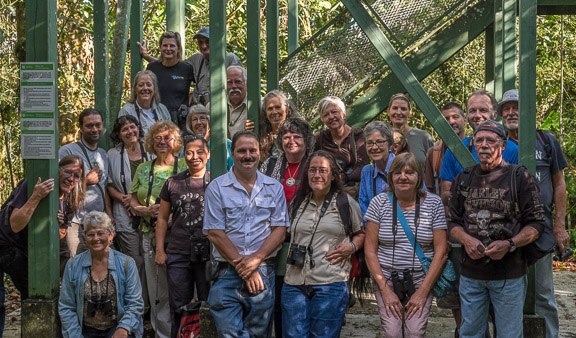 A Bird Walk led by Robert Dean, top step with Julie Girard, kicked off the Annual Meeting 2015 (photo by Harry Hull).
