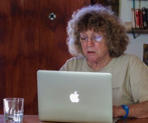 Secretary Lydia Vogt, hard at work, photo by Alison Olivieri.